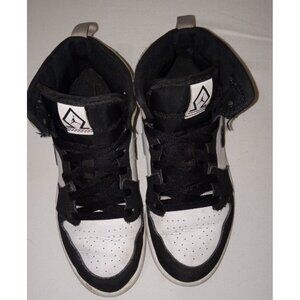 Jordan sneakers size 2 boys black white mid